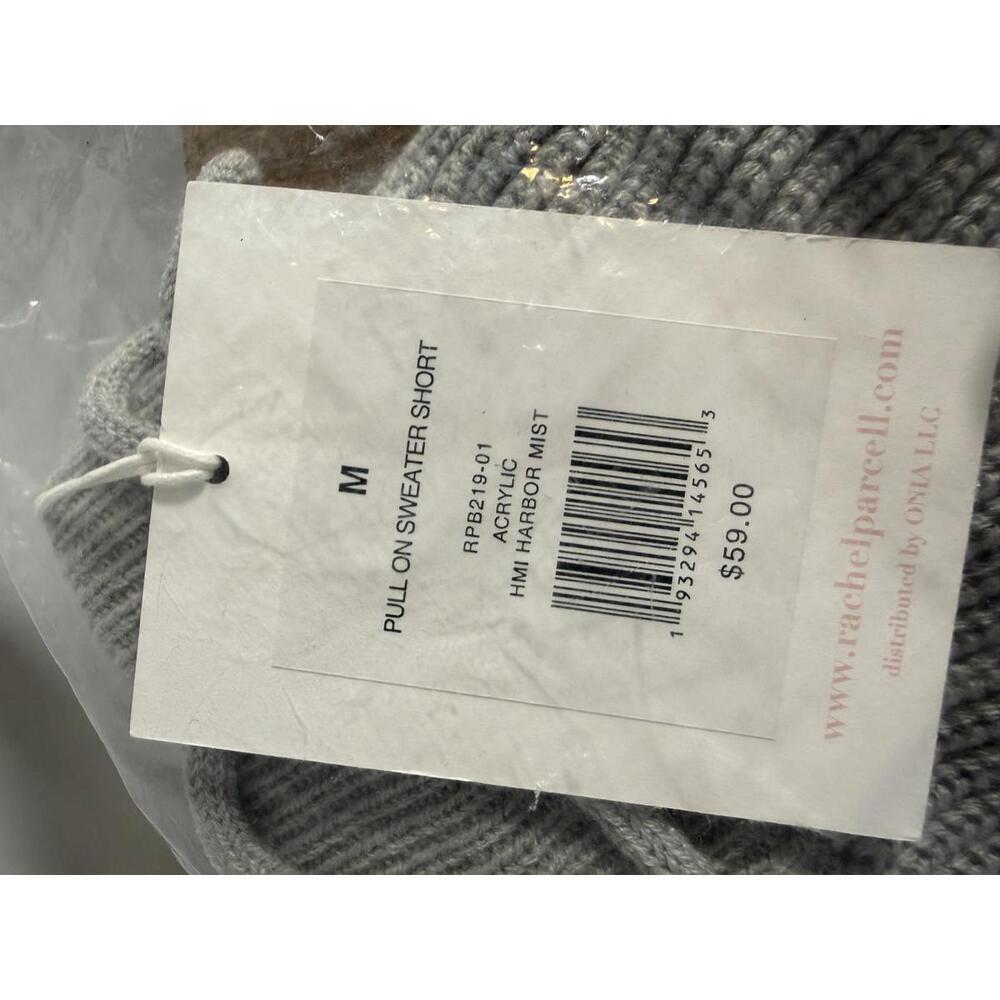 NWT Rachel Parcell Pull On Sweater Shorts Harbor Mist Gray Drawstring Size M - Picture 5 of 5